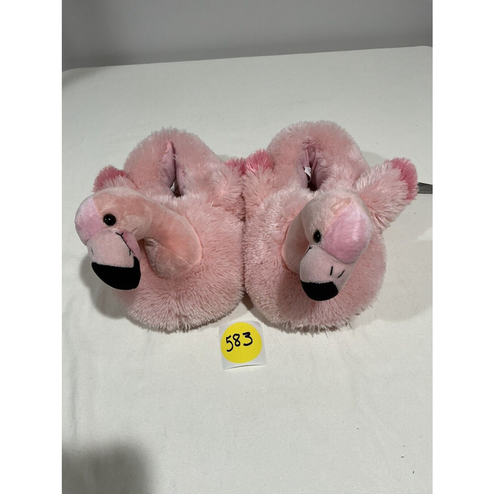 Slippers Flamingo Size 9/10 Plush Pink Grip Bottom
